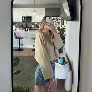 NWT Princess Polly Beige Turtleneck Crop Sweater